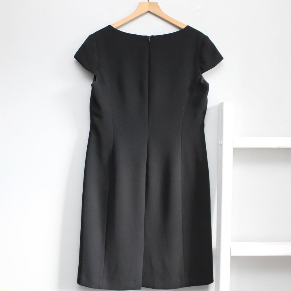 Tahari Women's Black Cap Sleeve Sheath Midi Dress Size 12 - Picture 2 of 4